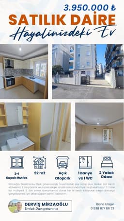 Продается квартира в Анталье за 89,000 USD с отдельной кухней и 2 санузлами